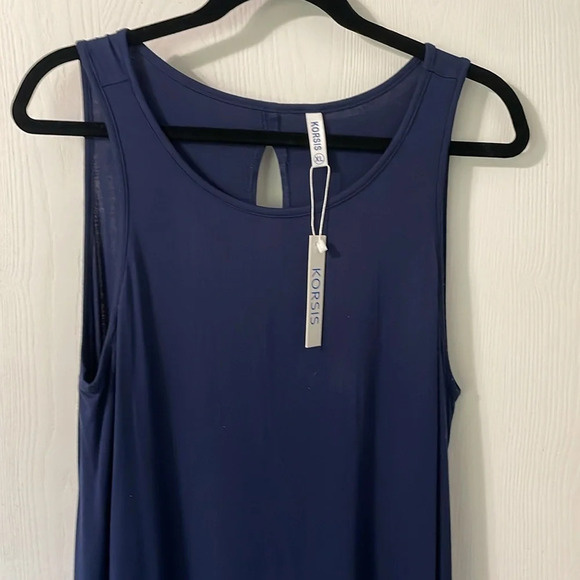 Korsis NWT midi jersey sleeveless royal blue dress size XL - Picture 4 of 8